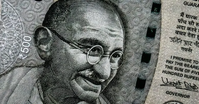 Mahatma Gandhi on the India banknote